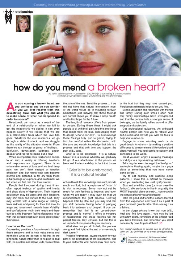 How do you mend a broken heart Psychologist Cape Town How do you mend a broken heart Psychologist Cape Town